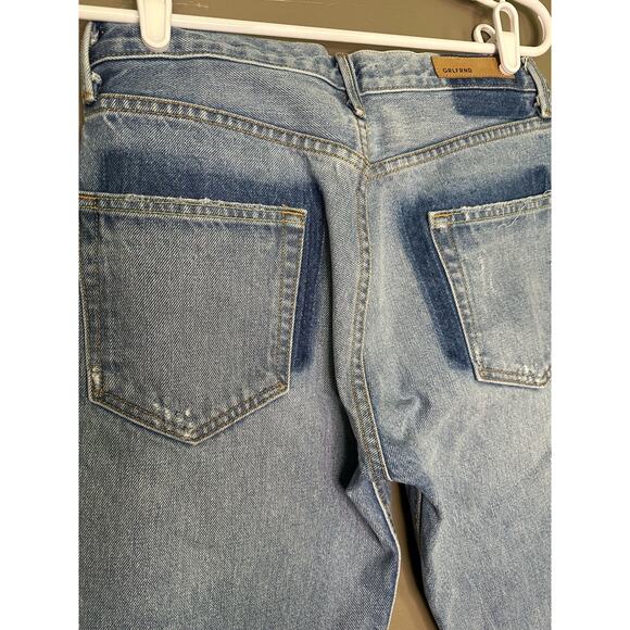 GRLFRND Karolina Butterfly Button Raw Hem Light Wash Jeans Size 27 - Picture 6 of 7
